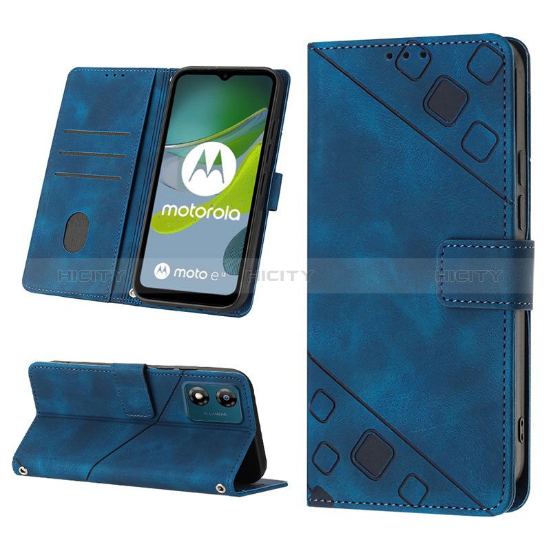 Custodia Portafoglio In Pelle Cover con Supporto YB2 per Motorola Moto E13