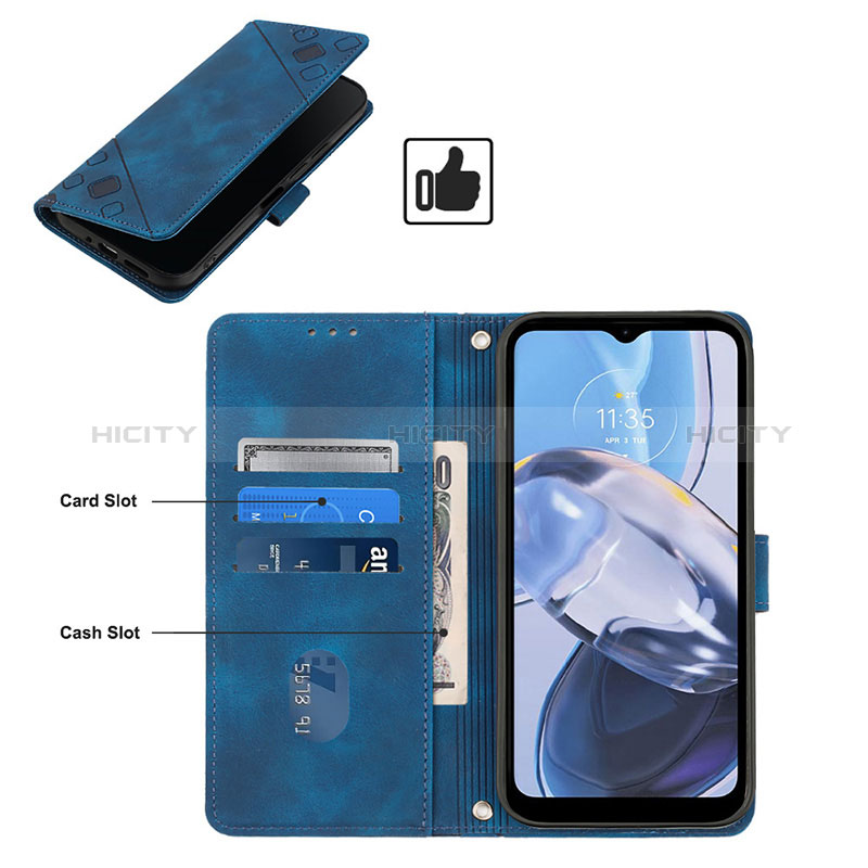 Custodia Portafoglio In Pelle Cover con Supporto YB2 per Motorola Moto E22