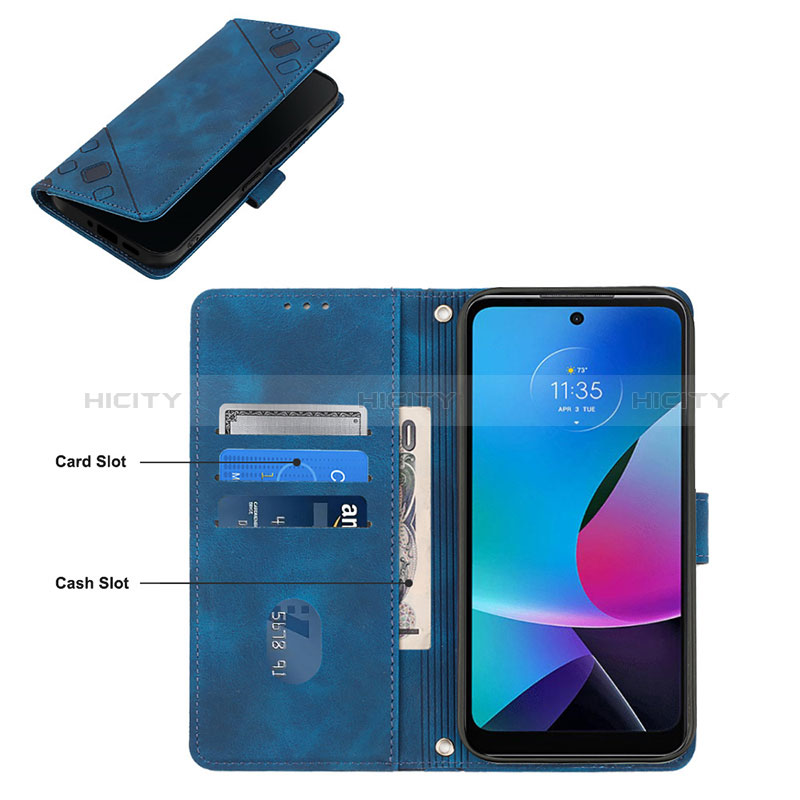 Custodia Portafoglio In Pelle Cover con Supporto YB2 per Motorola Moto G Play (2023)