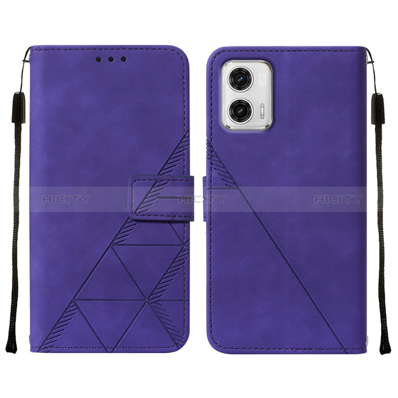 Custodia Portafoglio In Pelle Cover con Supporto YB2 per Motorola Moto G73 5G Viola