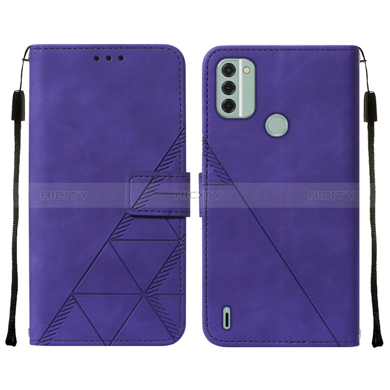 Custodia Portafoglio In Pelle Cover con Supporto YB2 per Nokia C31 Viola