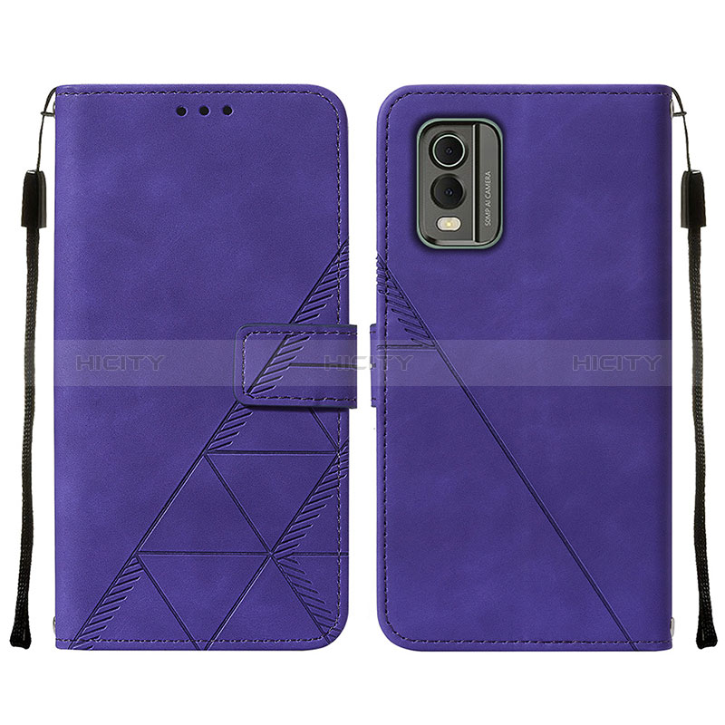 Custodia Portafoglio In Pelle Cover con Supporto YB2 per Nokia C32 Viola