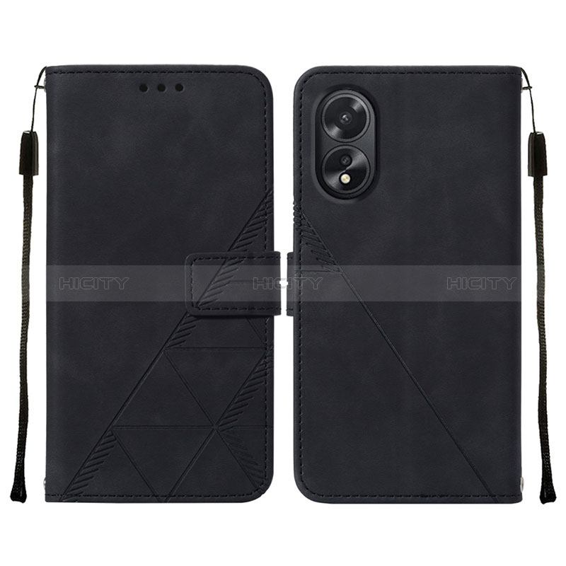 Custodia Portafoglio In Pelle Cover con Supporto YB2 per Oppo A18 Nero