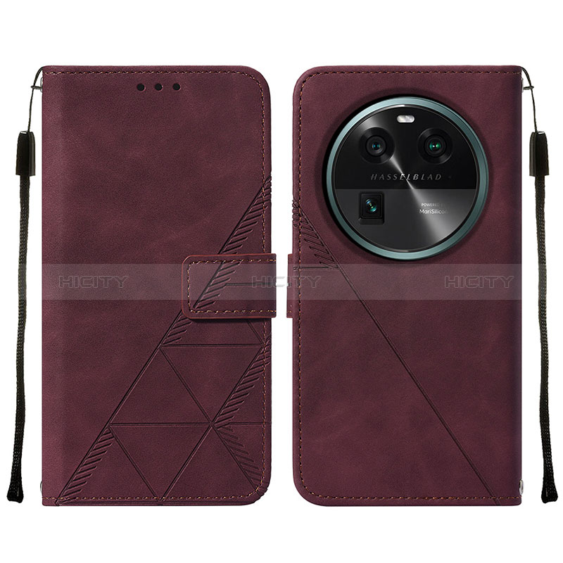 Custodia Portafoglio In Pelle Cover con Supporto YB2 per Oppo Find X6 5G