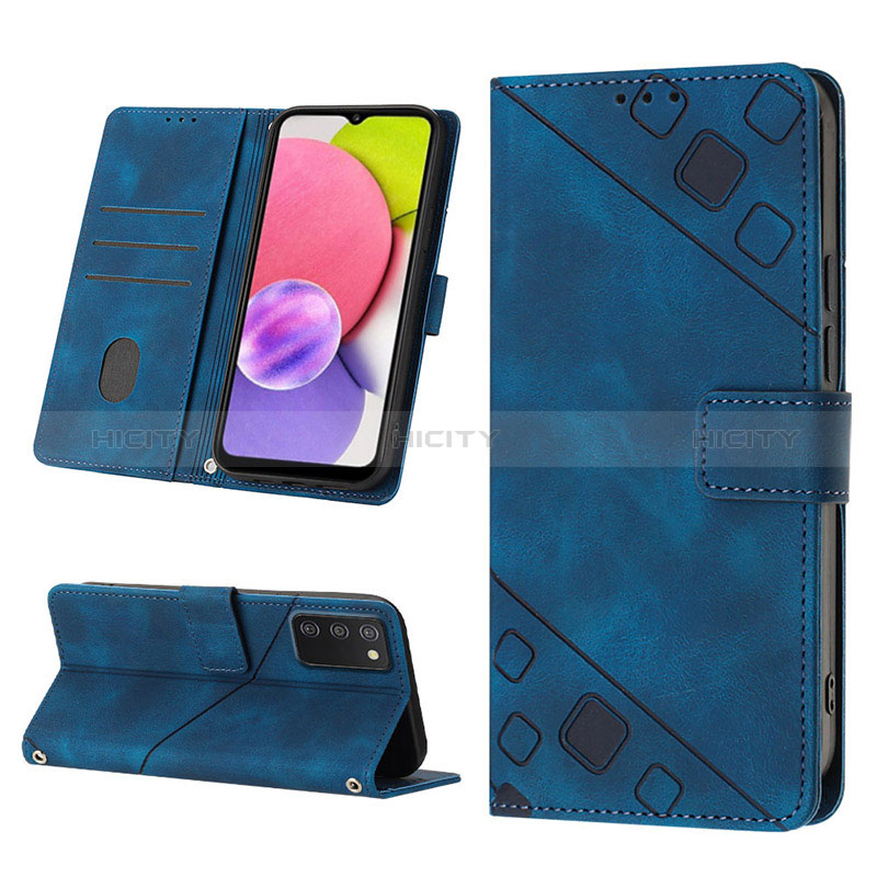 Custodia Portafoglio In Pelle Cover con Supporto YB2 per Samsung Galaxy A03s