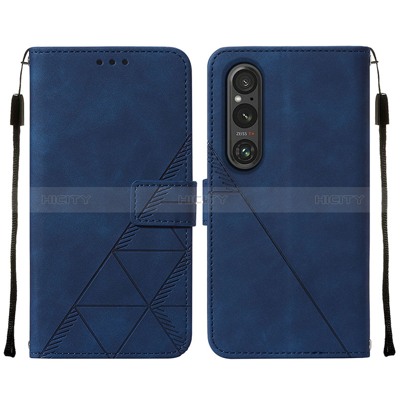 Custodia Portafoglio In Pelle Cover con Supporto YB2 per Sony Xperia 1 V