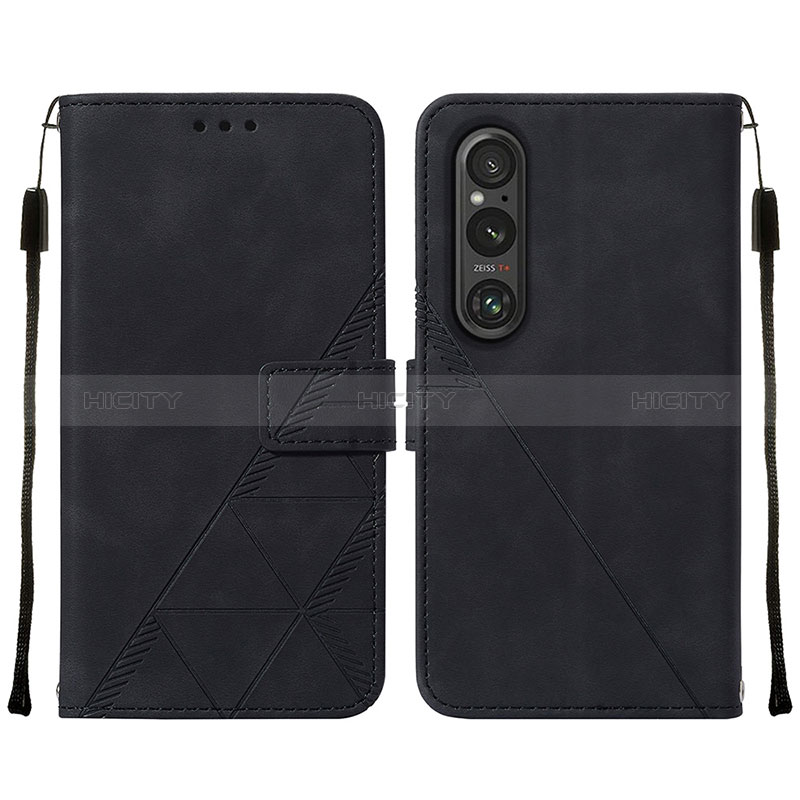 Custodia Portafoglio In Pelle Cover con Supporto YB2 per Sony Xperia 1 V