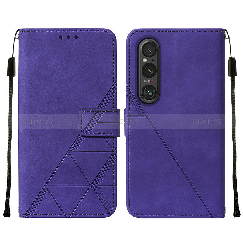 Custodia Portafoglio In Pelle Cover con Supporto YB2 per Sony Xperia 1 V