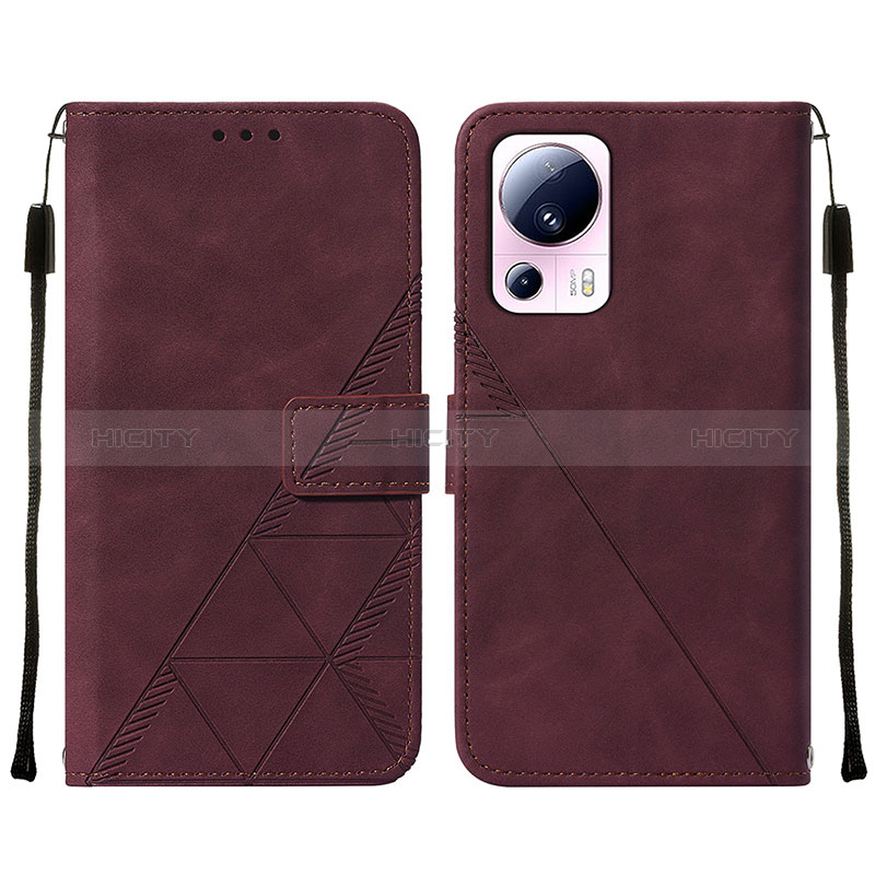 Custodia Portafoglio In Pelle Cover con Supporto YB2 per Xiaomi Civi 2 5G Rosso