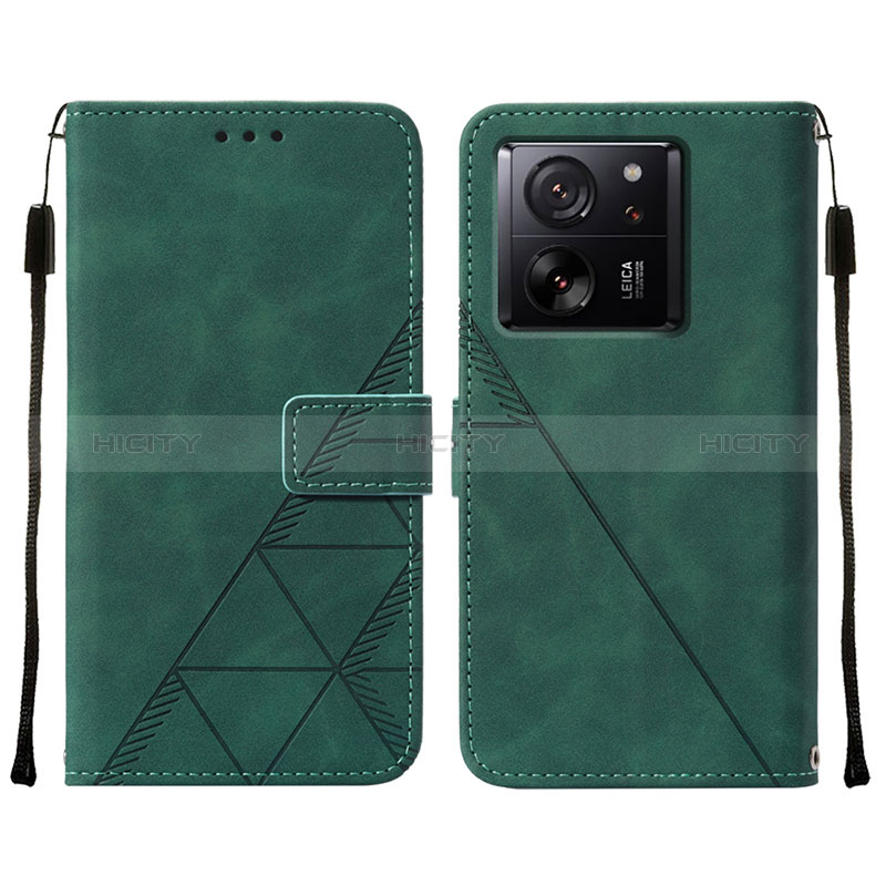 Custodia Portafoglio In Pelle Cover con Supporto YB2 per Xiaomi Mi 13T 5G Verde