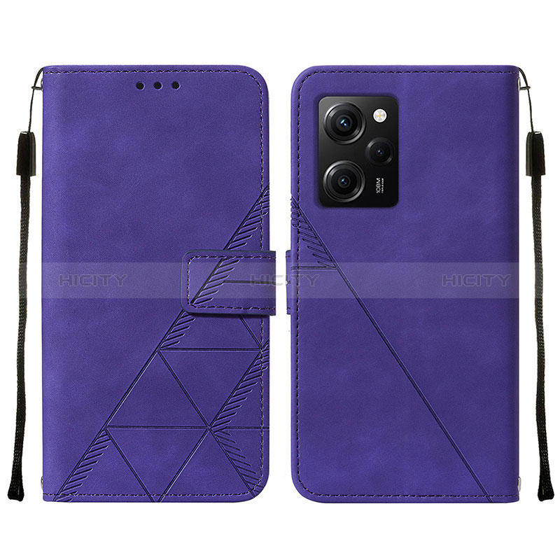 Custodia Portafoglio In Pelle Cover con Supporto YB2 per Xiaomi Poco X5 Pro 5G Viola