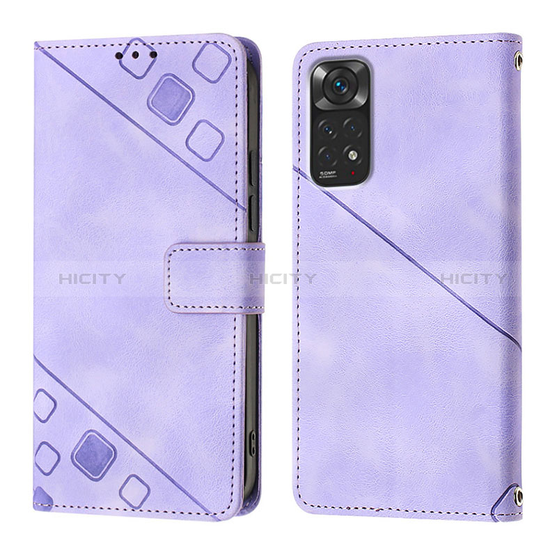 Custodia Portafoglio In Pelle Cover con Supporto YB2 per Xiaomi Redmi Note 11 4G (2022) Viola