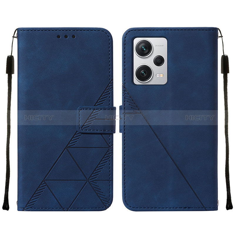 Custodia Portafoglio In Pelle Cover con Supporto YB2 per Xiaomi Redmi Note 12 Explorer Blu