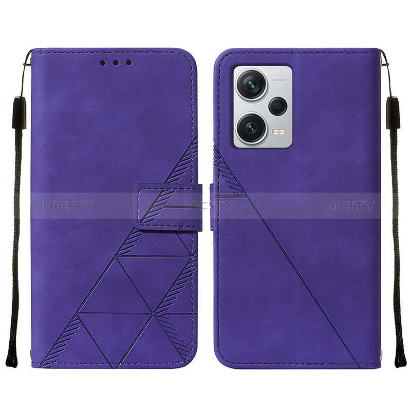 Custodia Portafoglio In Pelle Cover con Supporto YB2 per Xiaomi Redmi Note 12 Explorer Viola