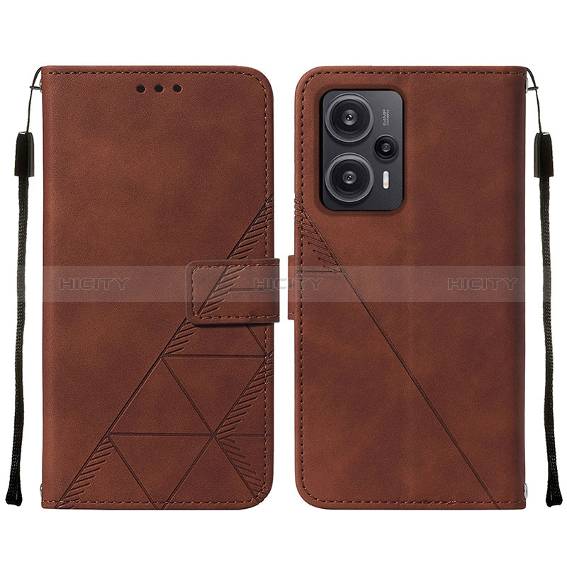 Custodia Portafoglio In Pelle Cover con Supporto YB2 per Xiaomi Redmi Note 12 Turbo 5G Marrone