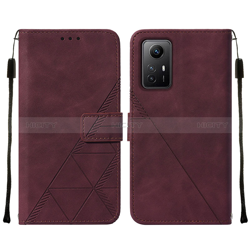 Custodia Portafoglio In Pelle Cover con Supporto YB2 per Xiaomi Redmi Note 12S Rosso