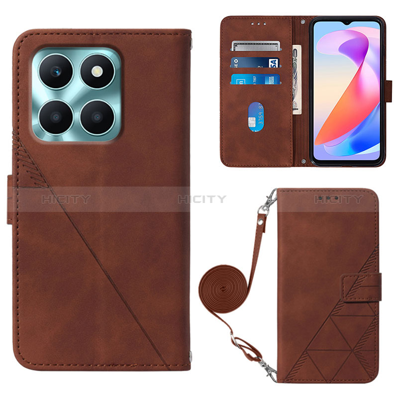 Custodia Portafoglio In Pelle Cover con Supporto YB3 per Huawei Honor X6a