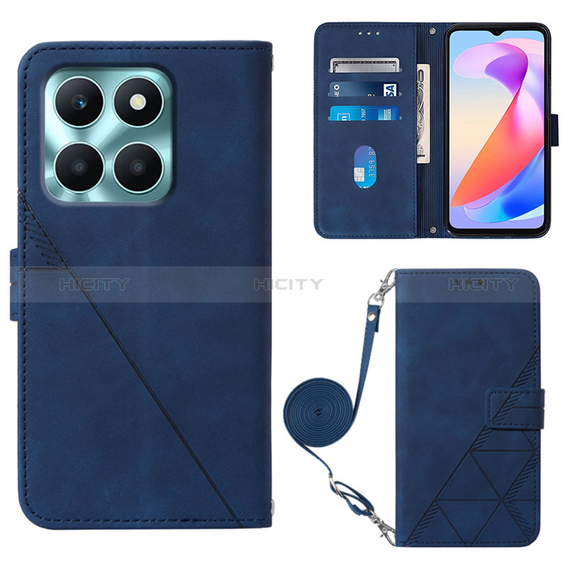 Custodia Portafoglio In Pelle Cover con Supporto YB3 per Huawei Honor X6a