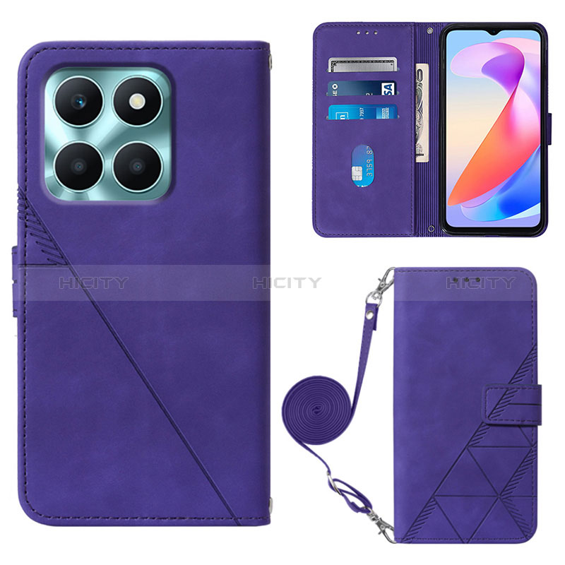 Custodia Portafoglio In Pelle Cover con Supporto YB3 per Huawei Honor X6a