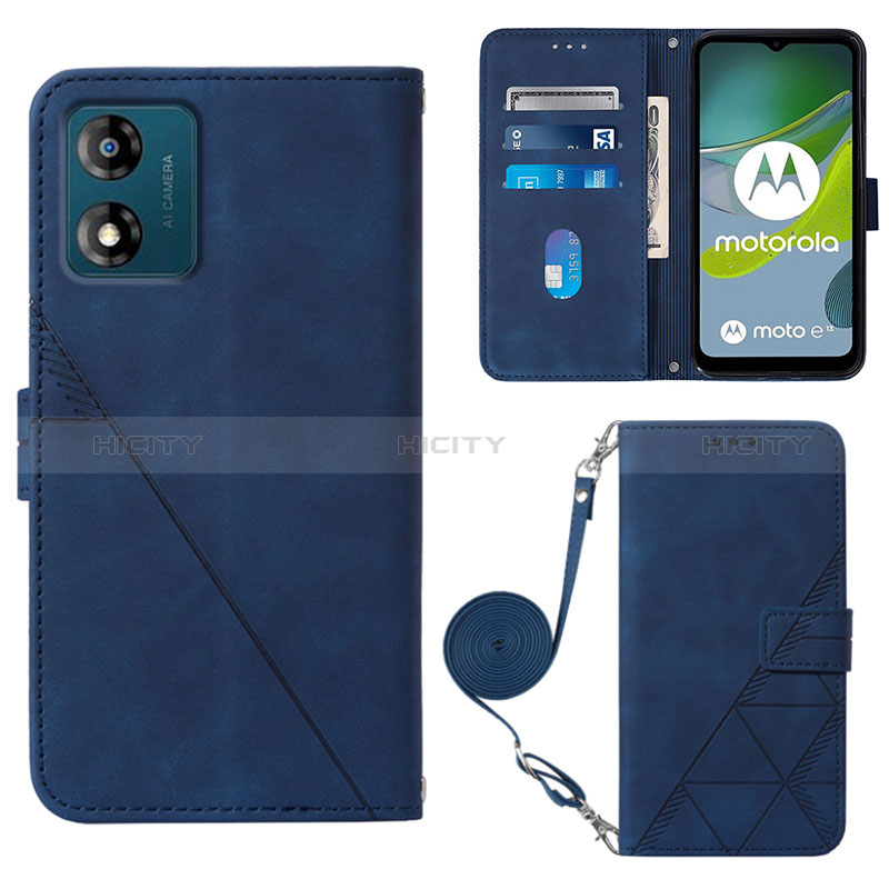 Custodia Portafoglio In Pelle Cover con Supporto YB3 per Motorola Moto E13