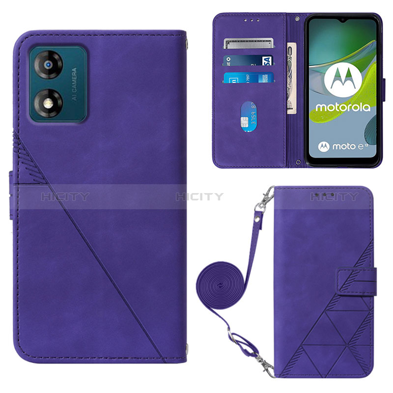 Custodia Portafoglio In Pelle Cover con Supporto YB3 per Motorola Moto E13