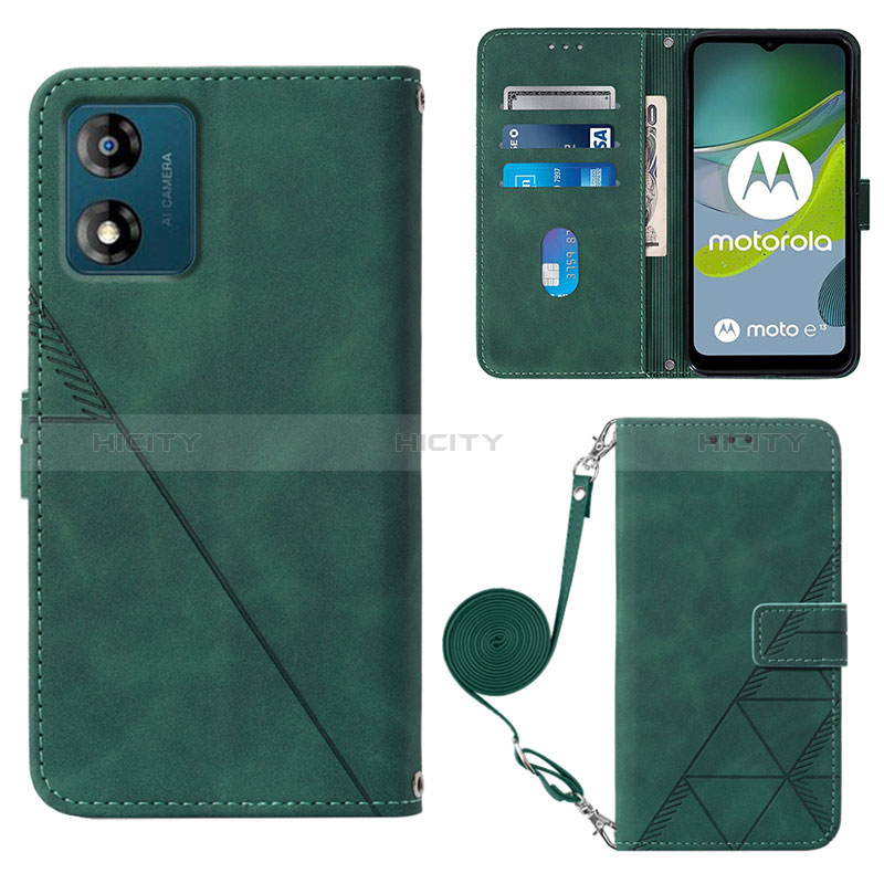 Custodia Portafoglio In Pelle Cover con Supporto YB3 per Motorola Moto E13