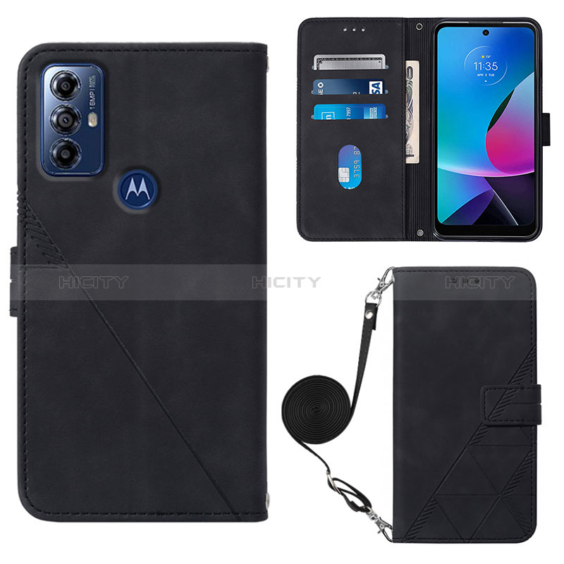 Custodia Portafoglio In Pelle Cover con Supporto YB3 per Motorola Moto G Power (2022) Nero