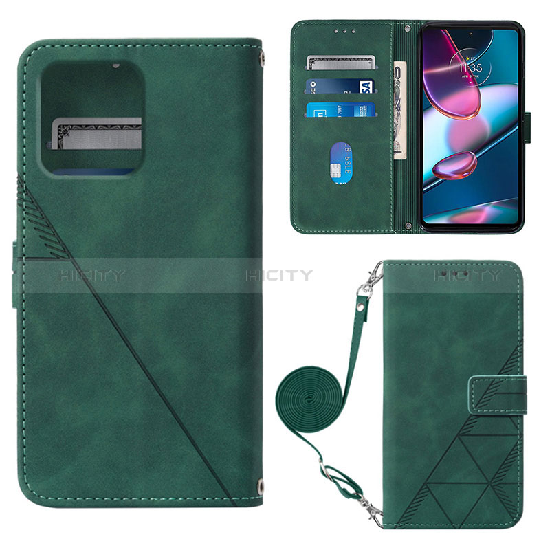 Custodia Portafoglio In Pelle Cover con Supporto YB3 per Motorola Moto X40 5G Verde