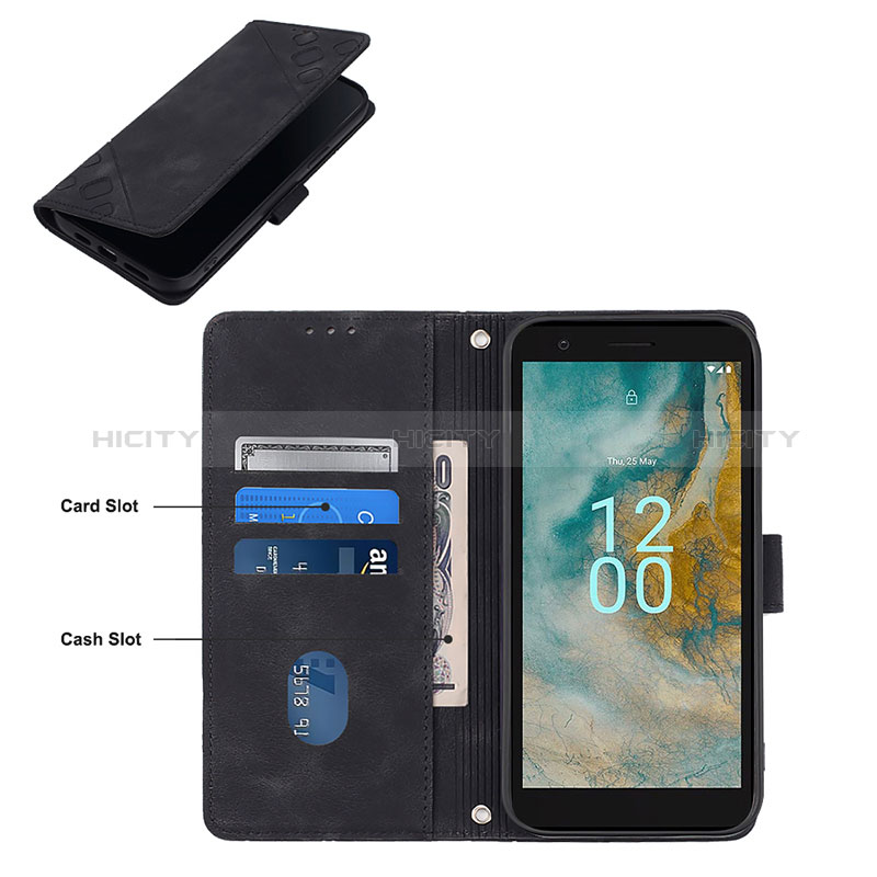 Custodia Portafoglio In Pelle Cover con Supporto YB3 per Nokia C02