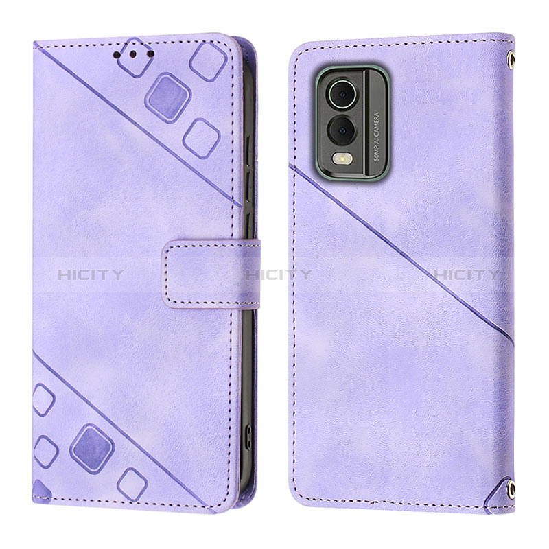 Custodia Portafoglio In Pelle Cover con Supporto YB3 per Nokia C210 Viola