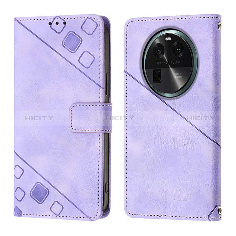 Custodia Portafoglio In Pelle Cover con Supporto YB3 per Oppo Find X6 Pro 5G