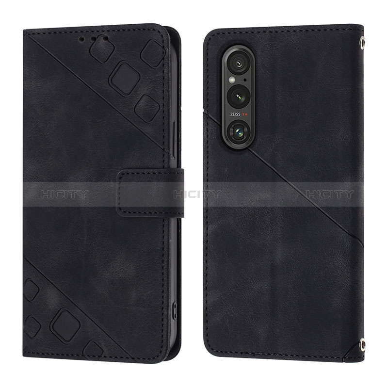 Custodia Portafoglio In Pelle Cover con Supporto YB3 per Sony Xperia 1 V