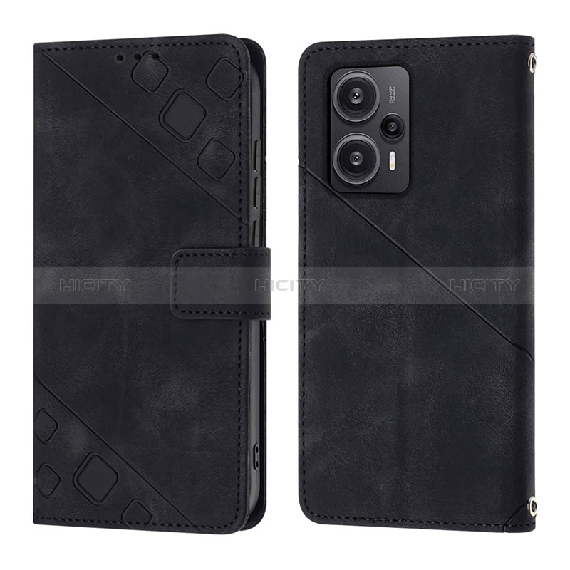 Custodia Portafoglio In Pelle Cover con Supporto YB3 per Xiaomi Poco F5 5G Nero