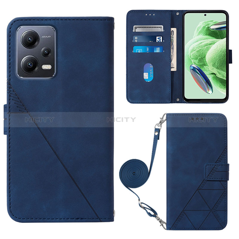 Custodia Portafoglio In Pelle Cover con Supporto YB3 per Xiaomi Poco X5 5G Blu