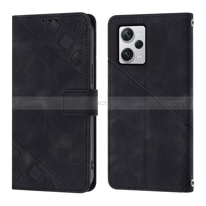 Custodia Portafoglio In Pelle Cover con Supporto YB3 per Xiaomi Redmi Note 12 Pro+ Plus 5G Nero