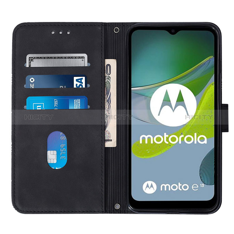 Custodia Portafoglio In Pelle Cover con Supporto YB4 per Motorola Moto E13