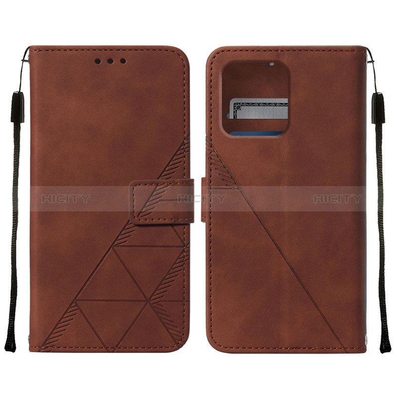 Custodia Portafoglio In Pelle Cover con Supporto YB4 per Motorola Moto Edge Plus (2023) 5G Marrone