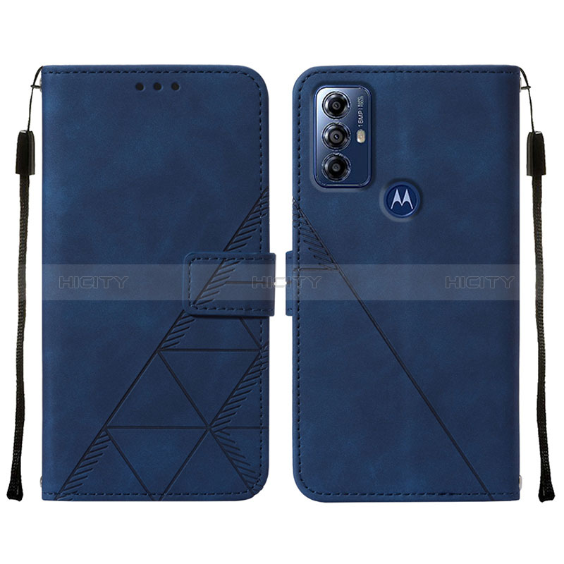 Custodia Portafoglio In Pelle Cover con Supporto YB4 per Motorola Moto G Play (2023) Blu