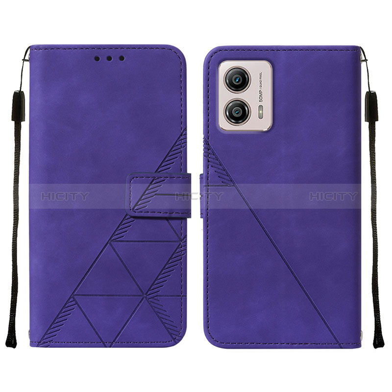 Custodia Portafoglio In Pelle Cover con Supporto YB4 per Motorola Moto G53j 5G Viola