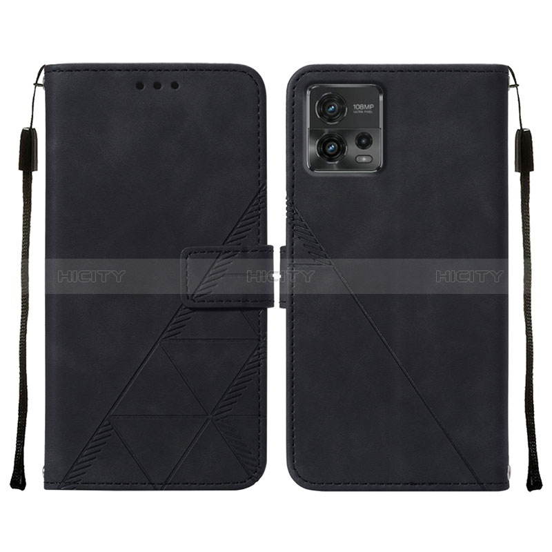 Custodia Portafoglio In Pelle Cover con Supporto YB4 per Motorola Moto G72 Nero