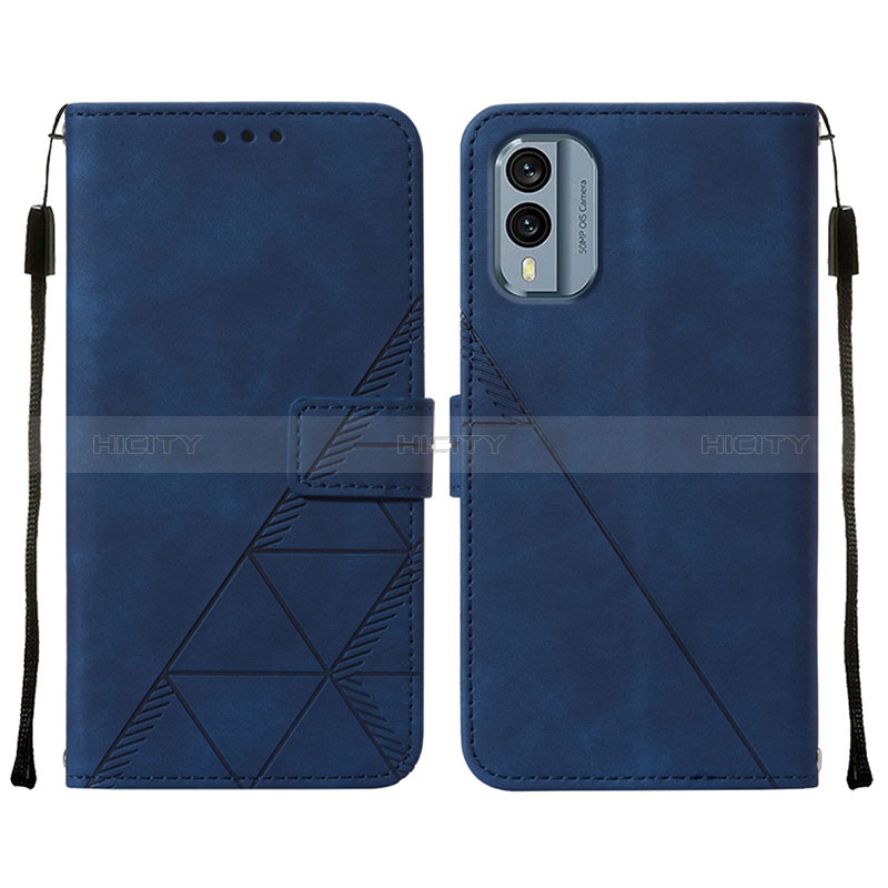 Custodia Portafoglio In Pelle Cover con Supporto YB4 per Nokia X30 5G Blu