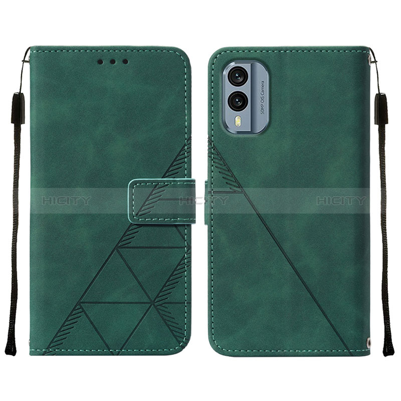 Custodia Portafoglio In Pelle Cover con Supporto YB4 per Nokia X30 5G Verde