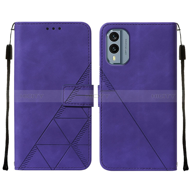 Custodia Portafoglio In Pelle Cover con Supporto YB4 per Nokia X30 5G Viola