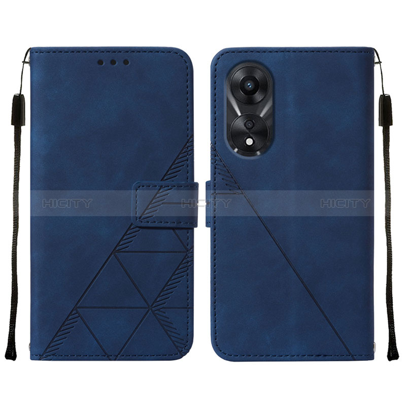 Custodia Portafoglio In Pelle Cover con Supporto YB4 per Oppo A58 5G Blu