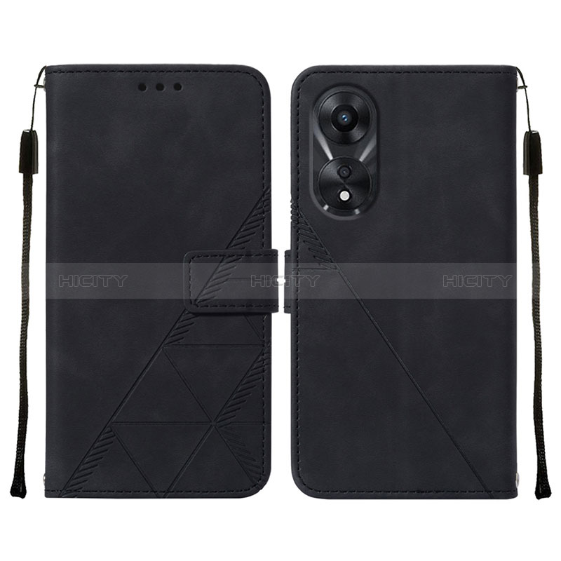 Custodia Portafoglio In Pelle Cover con Supporto YB4 per Oppo A58 5G Nero