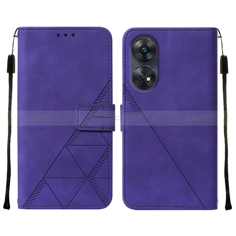 Custodia Portafoglio In Pelle Cover con Supporto YB4 per Oppo Reno8 T 4G Viola