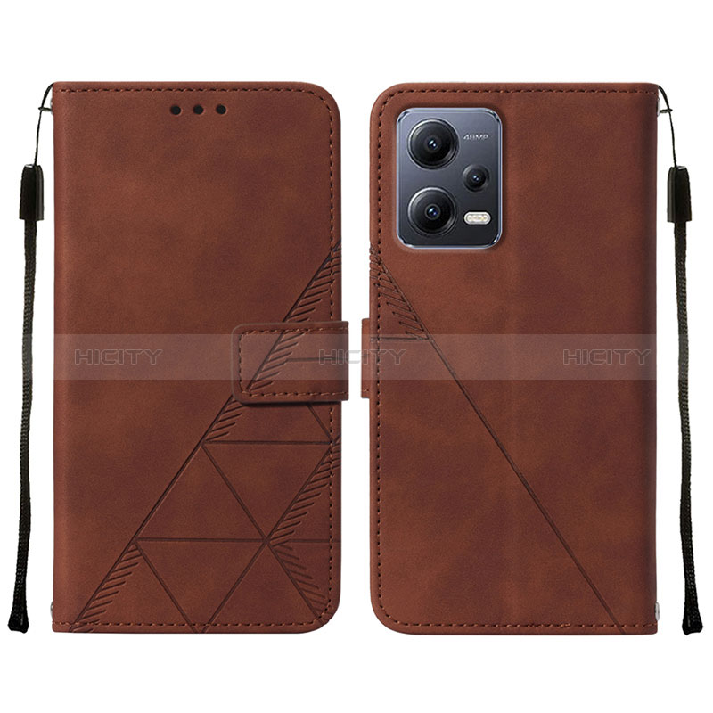 Custodia Portafoglio In Pelle Cover con Supporto YB4 per Xiaomi Redmi Note 12 5G Marrone