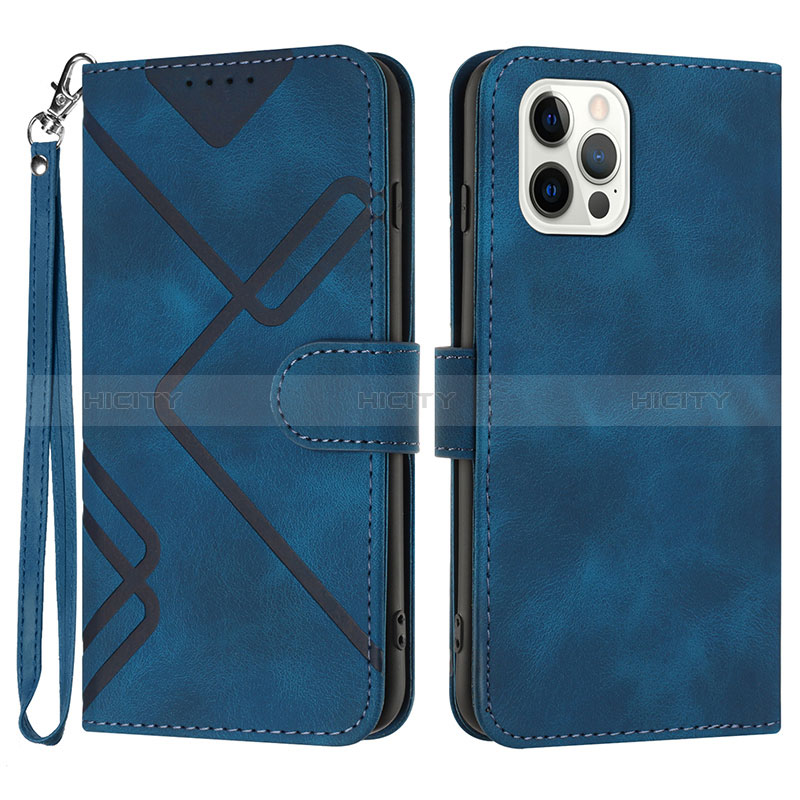 Custodia Portafoglio In Pelle Cover con Supporto YX1 per Apple iPhone 13 Pro Blu