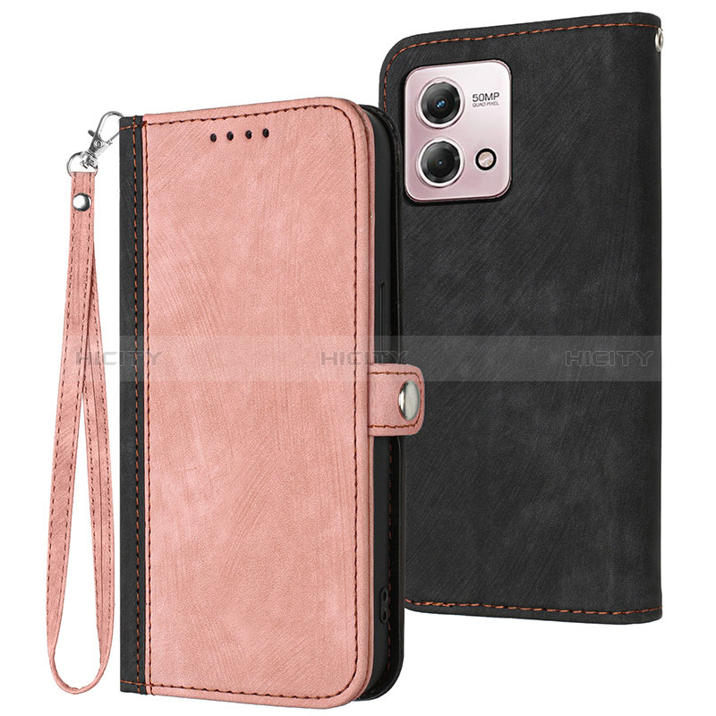 Custodia Portafoglio In Pelle Cover con Supporto YX1 per Motorola Moto G Stylus (2023) 4G Oro Rosa