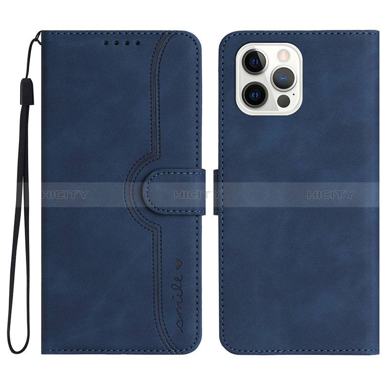 Custodia Portafoglio In Pelle Cover con Supporto YX2 per Apple iPhone 13 Pro Max Blu